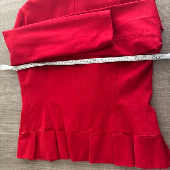 INC International Concepts - Red Ruffle Peplum Blazer - Size L - Picture 11 of 12